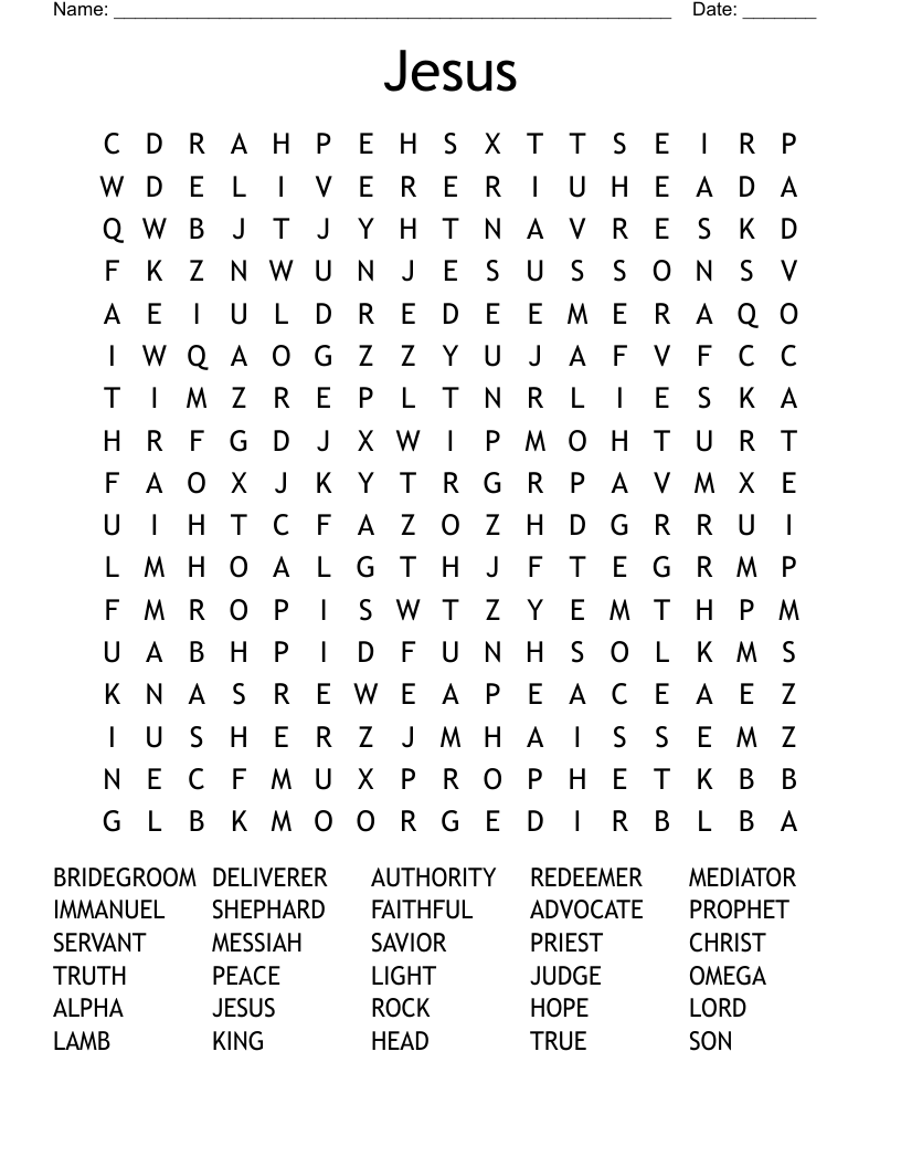 Jesus Word Search