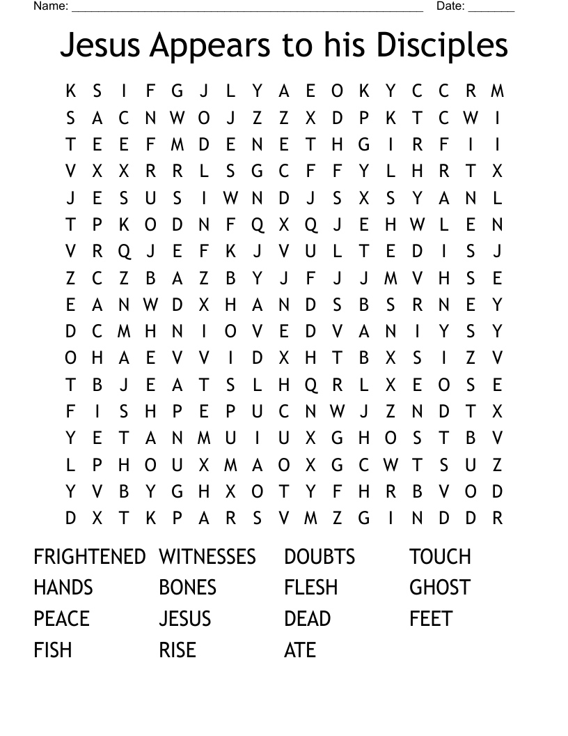 Jesus Appears to his Disciples Word Search
