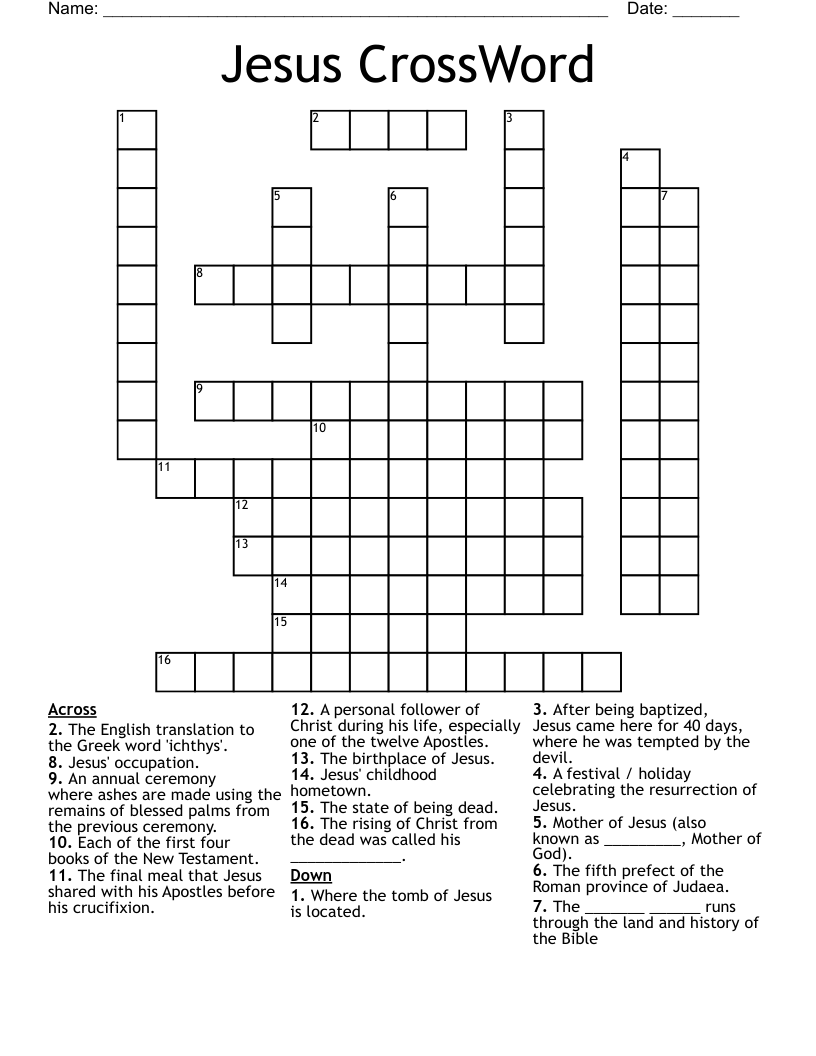 Jesus CrossWord