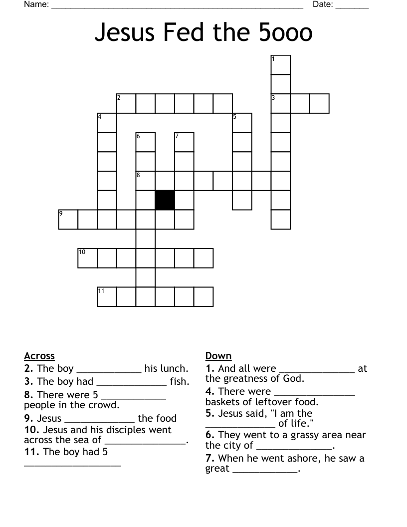 Jesus Fed the 5ooo Crossword