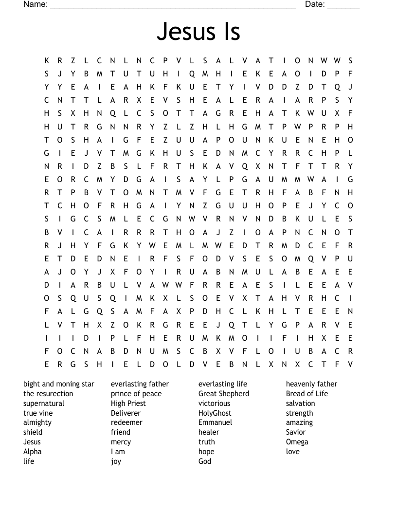 Jesus Is Word Search