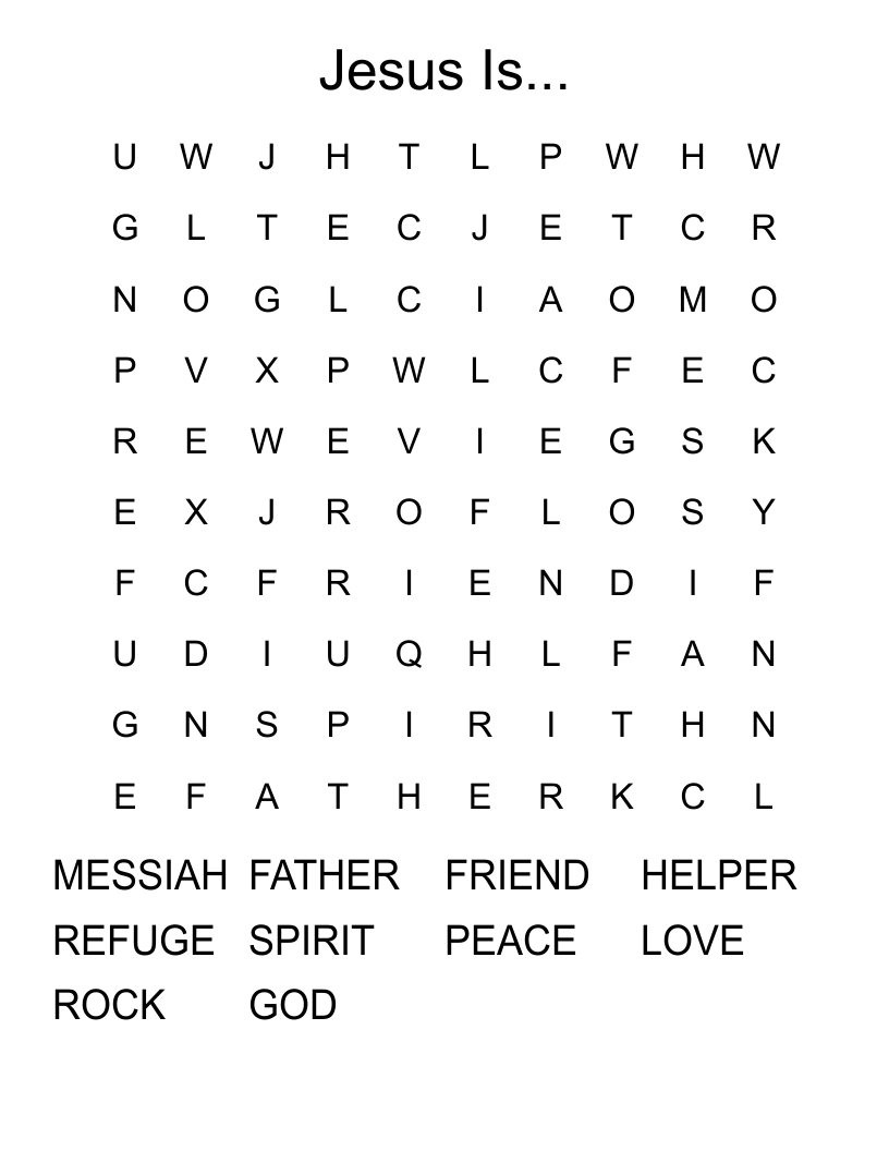 Jesus Is... Word Search