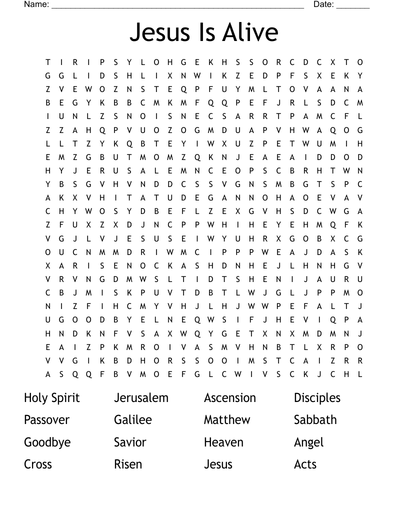 Jesus Is Alive Word Search