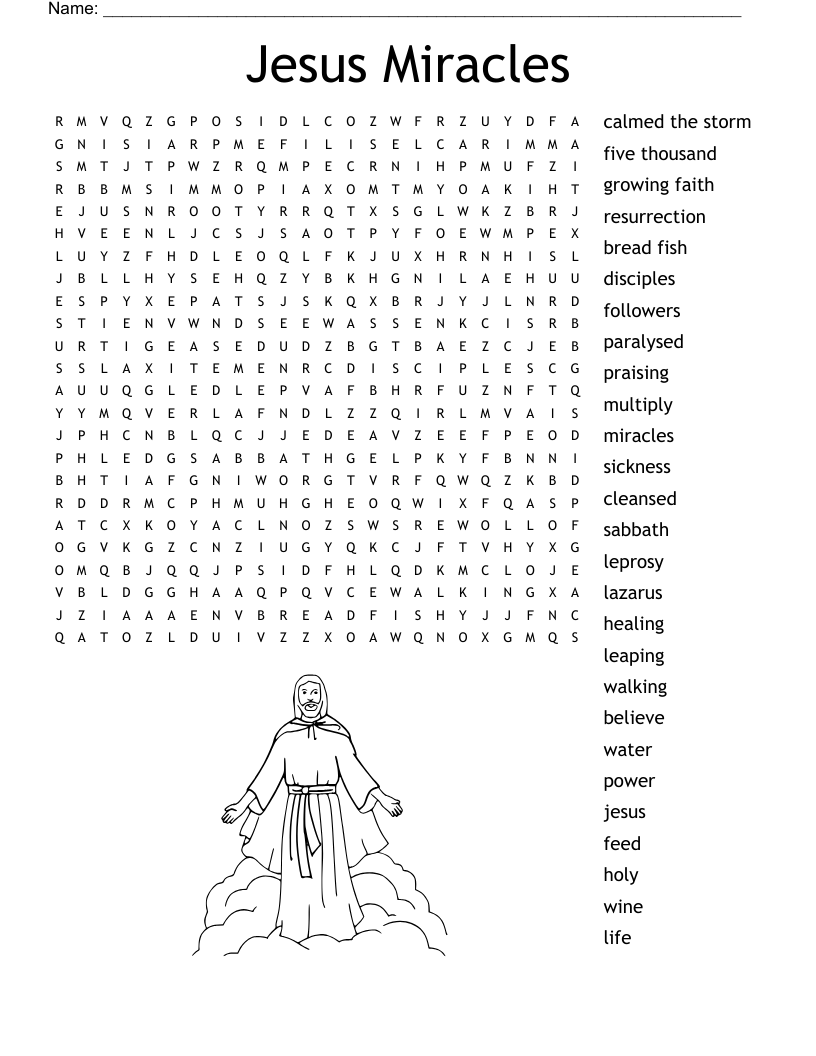 Jesus Miracles Word Search