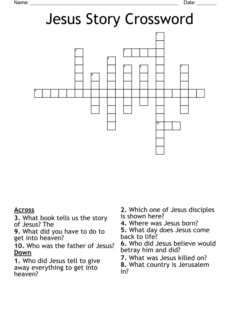 Jesus Story Crossword