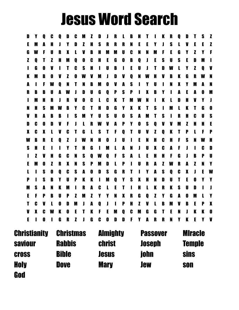 Jesus Word Search