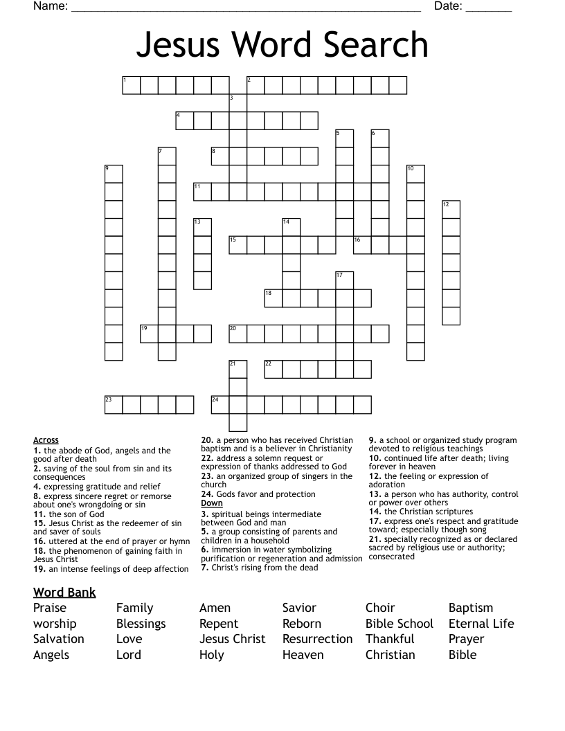 Jesus Word Search