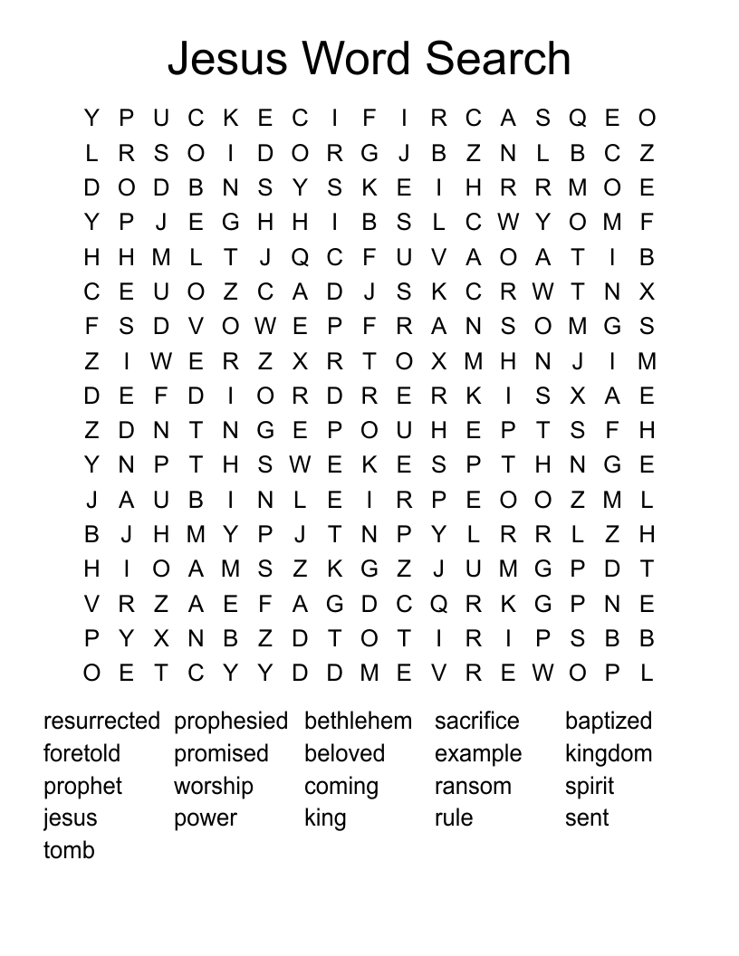 Jesus Word Search