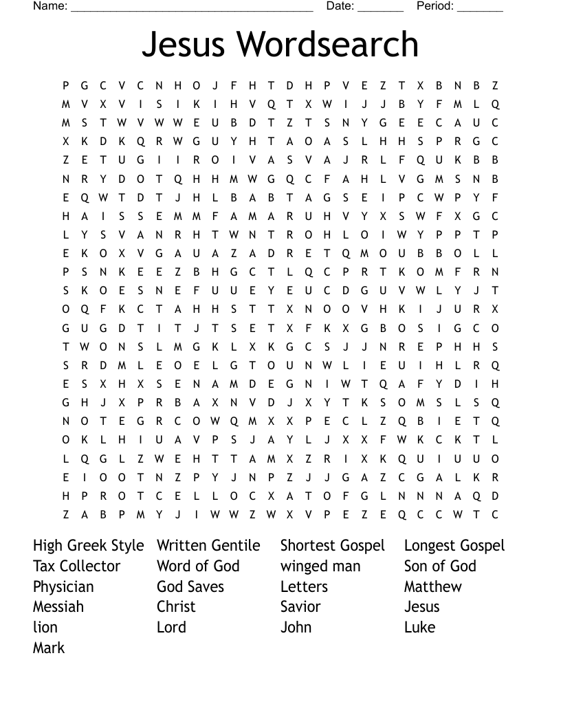 Jesus Wordsearch 