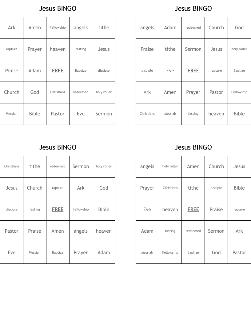 Jesus  BINGO