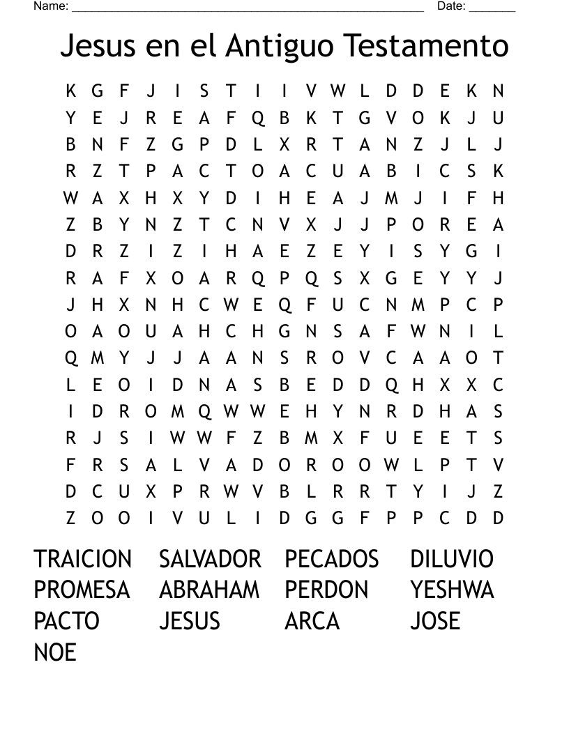 Jesus en el Antiguo Testamento Word Search