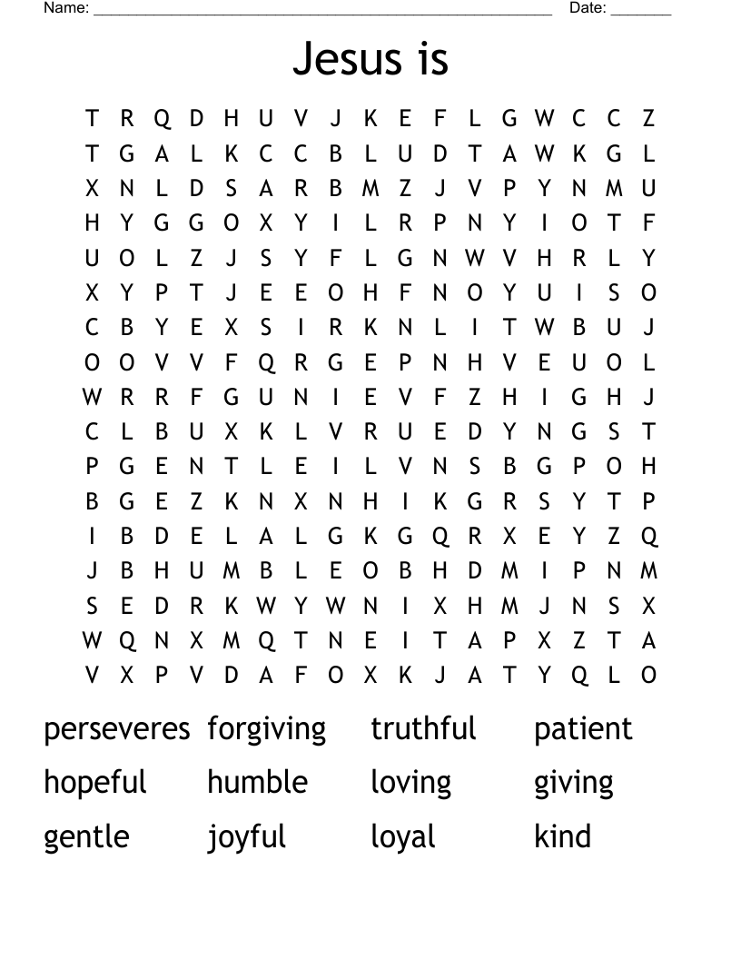 Jesus is Word Search