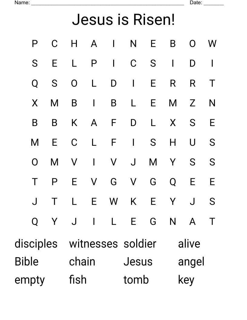 Jesus is Risen! Word Search