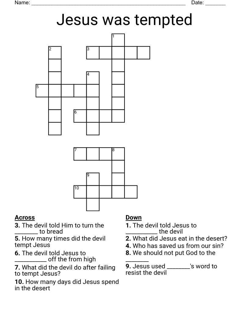 Jesus was tempted Crossword