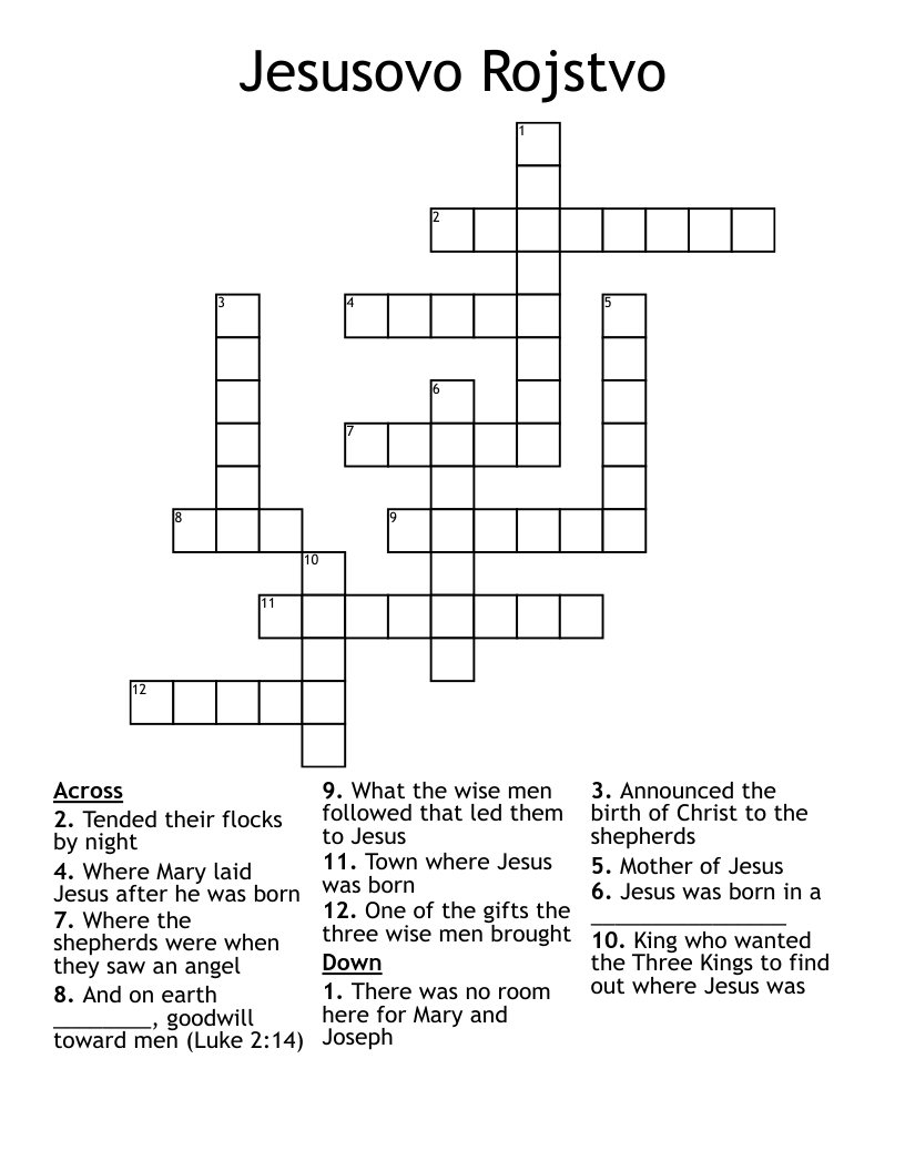 Jesusovo Rojstvo Crossword