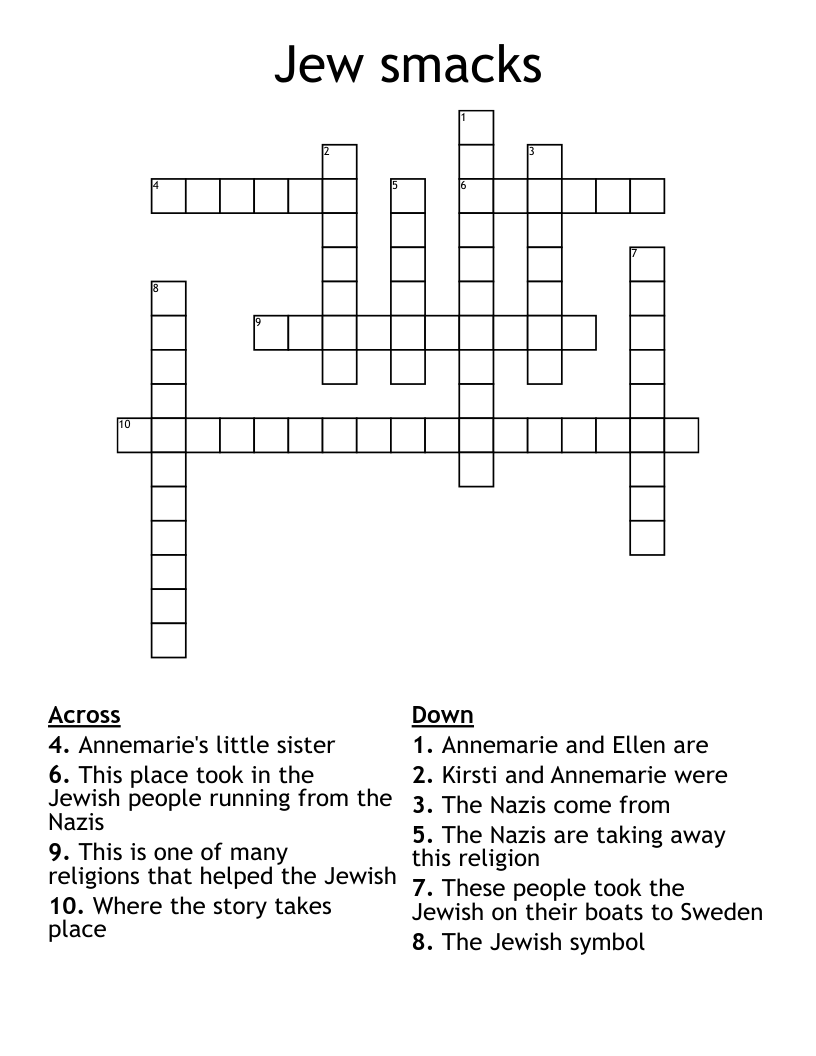 Jew smacks  Crossword