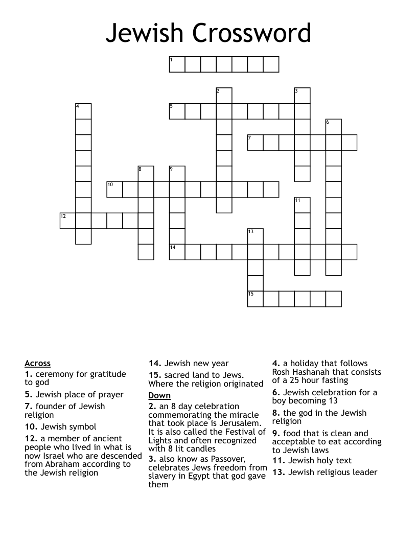Jewish Crossword
