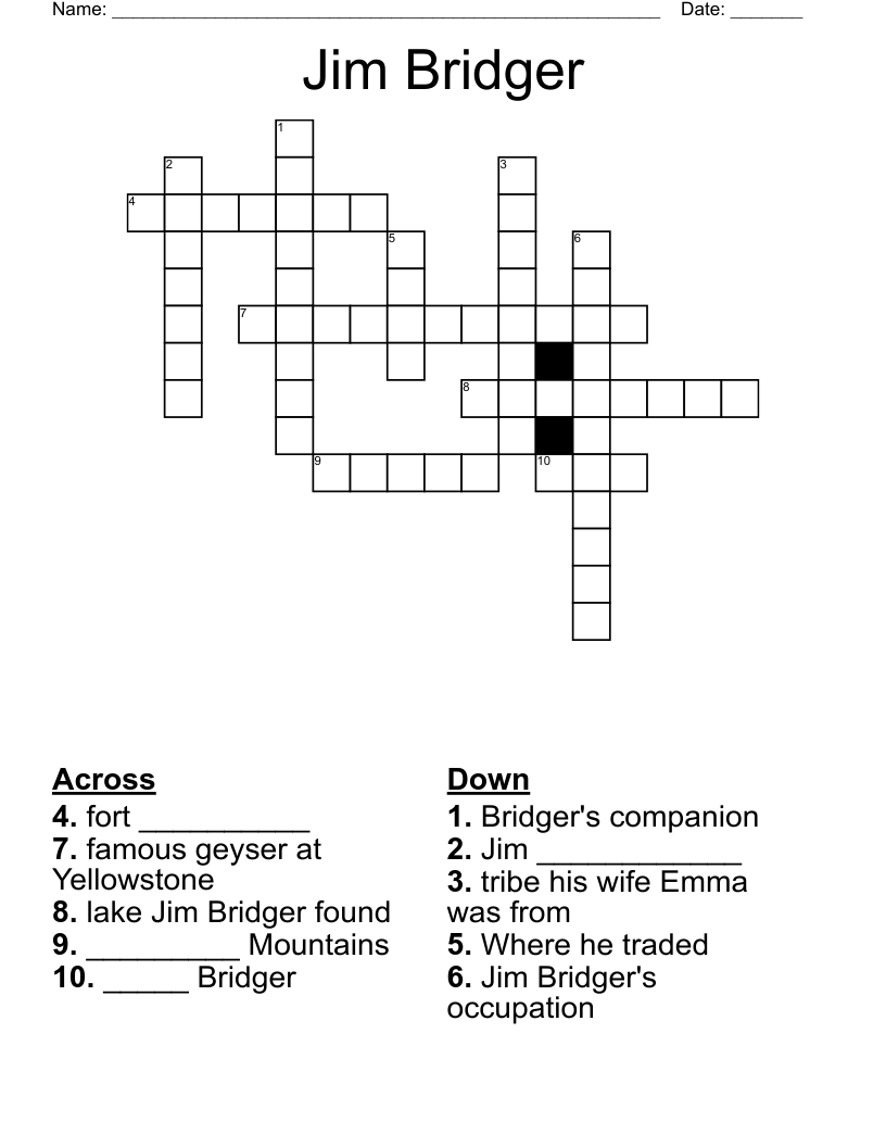 Jim Bridger Crossword