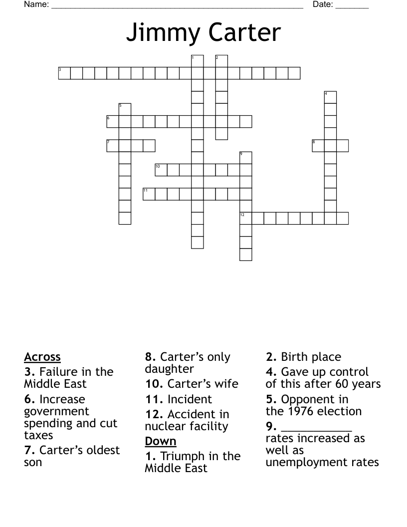 Jimmy Carter Crossword