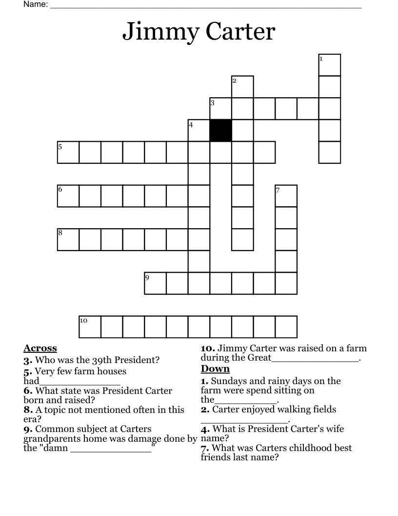 Jimmy Carter Crossword