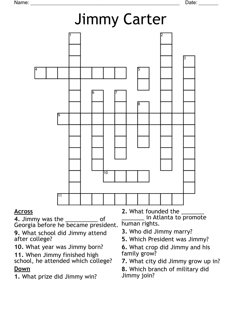 Jimmy Carter Crossword