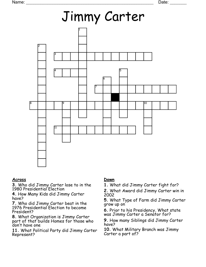 Jimmy Carter Crossword