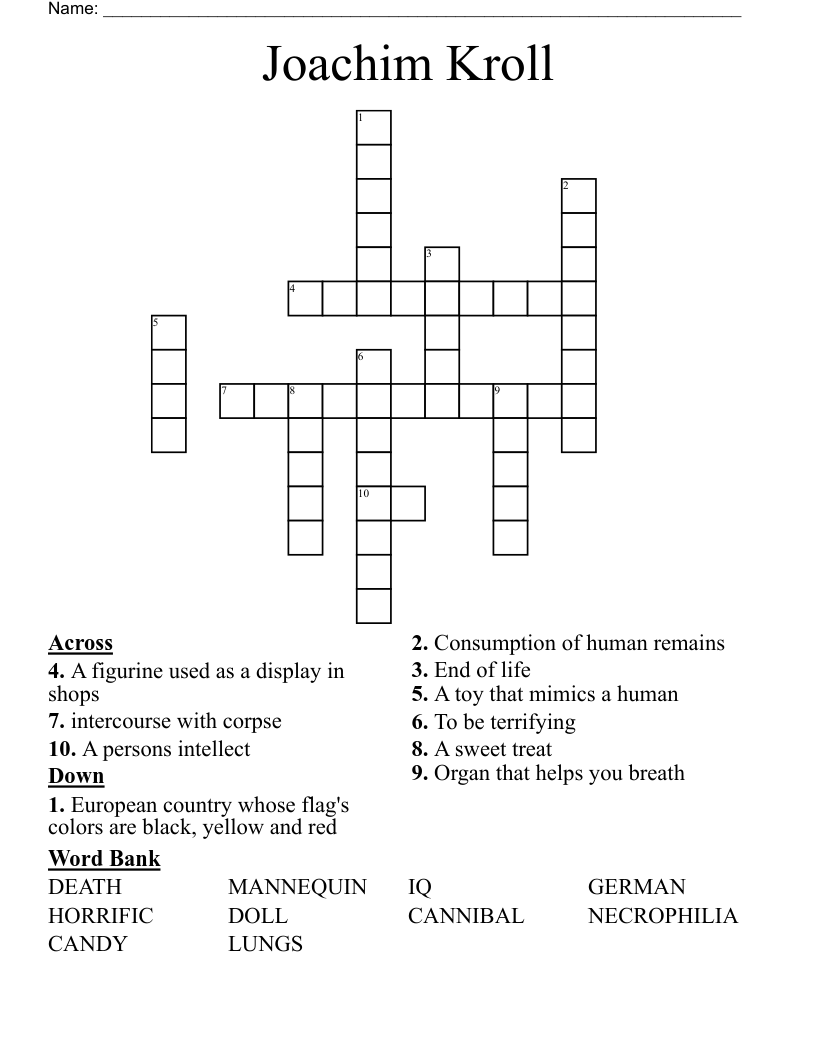 Joachim Kroll Crossword