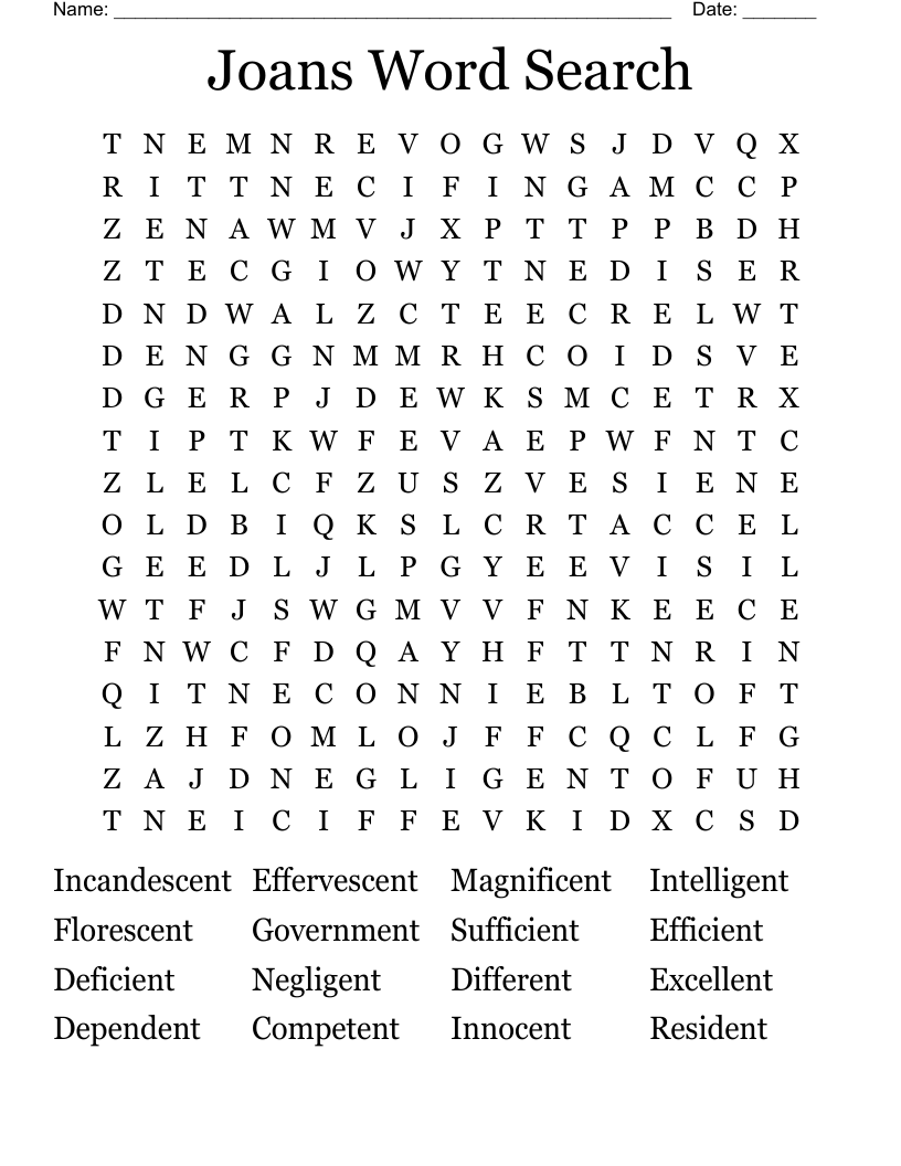 Joans Word Search