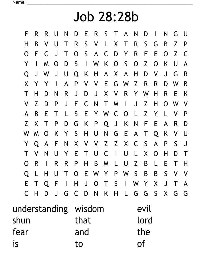 Job 28:28b Word Search