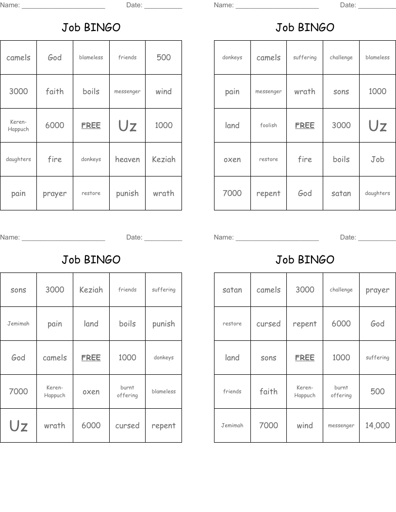 Job BINGO