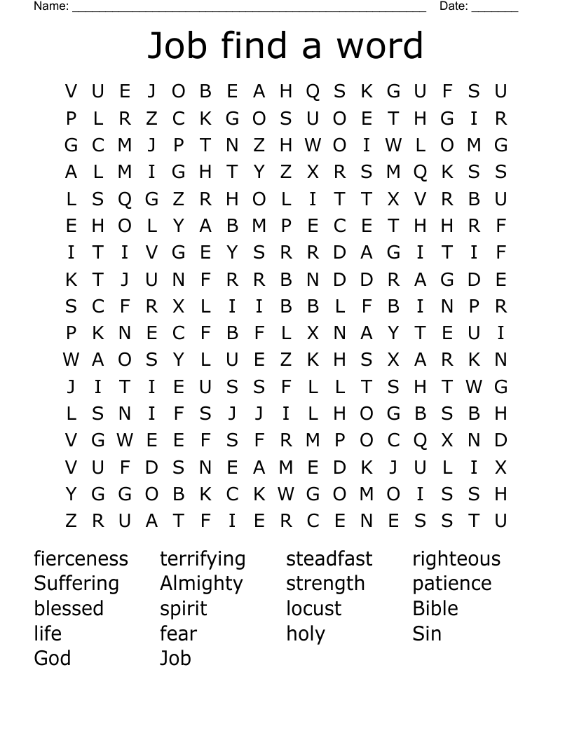 Job find a word Word Search
