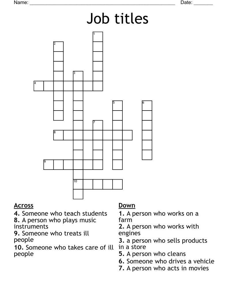 Job titles Crossword