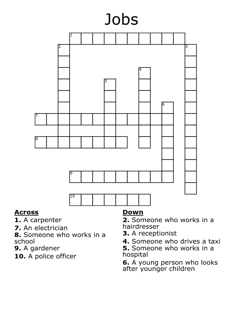 Jobs Crossword