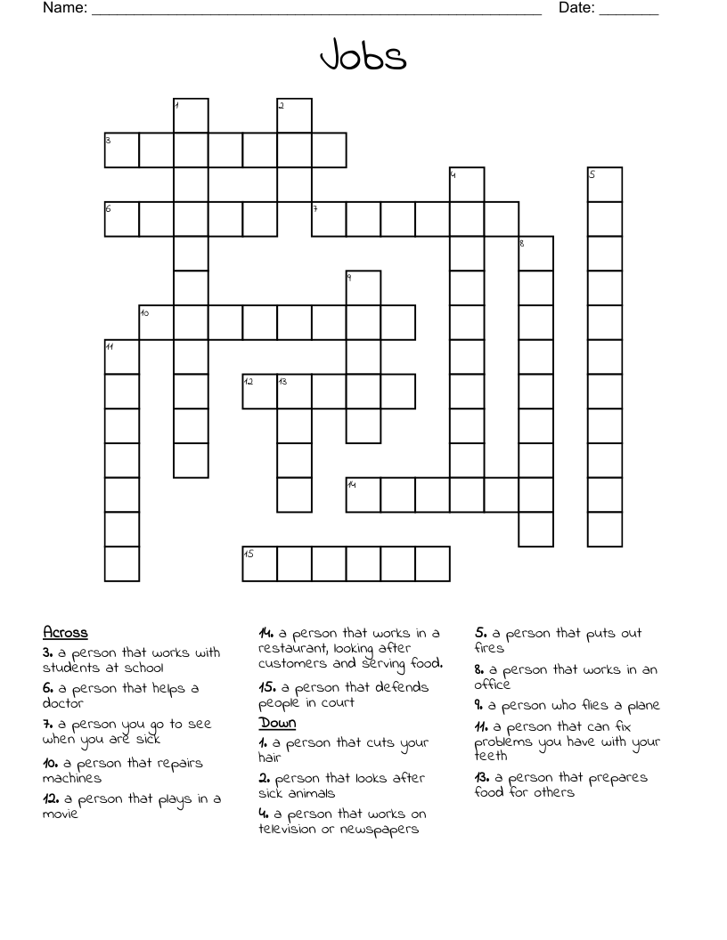 Jobs Crossword