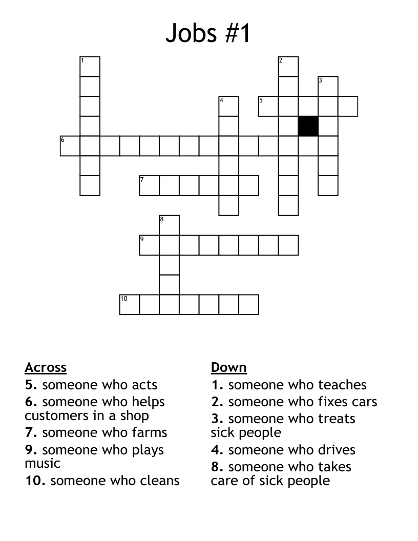 Jobs #1 Crossword