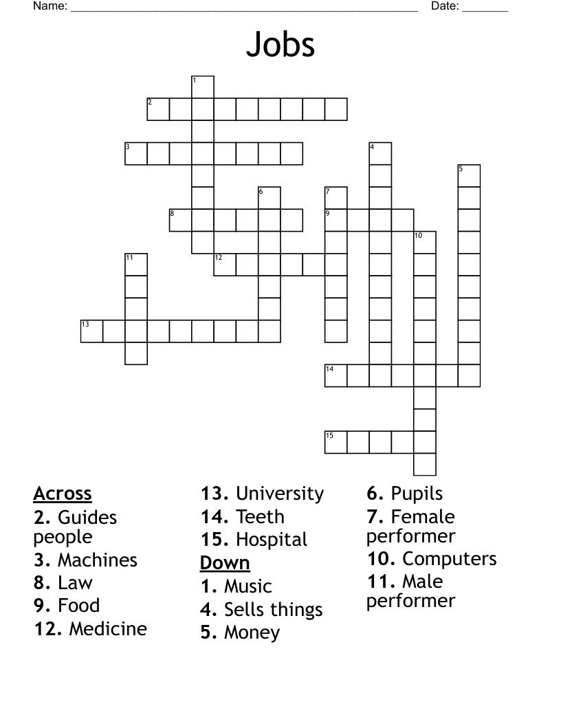 Jobs Crossword