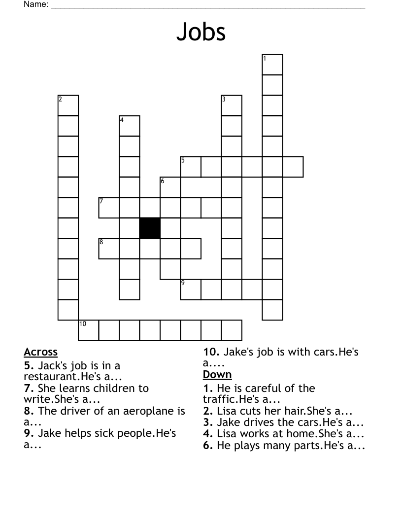 Jobs Crossword