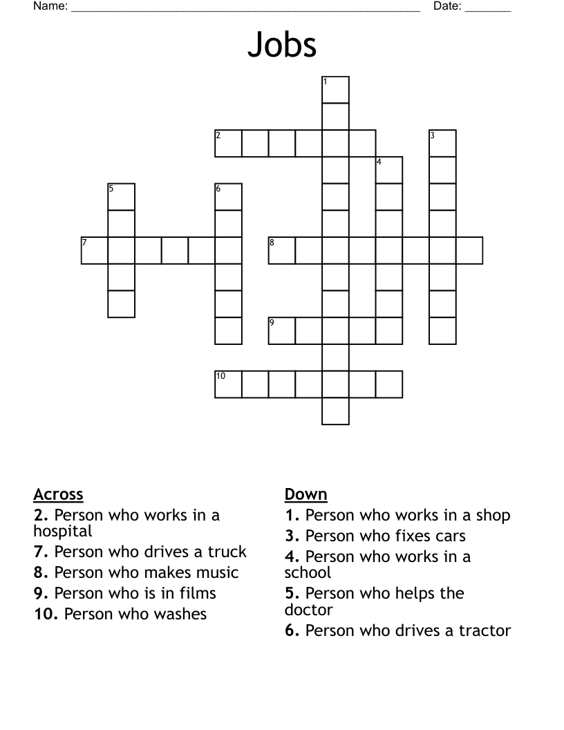 Jobs Crossword