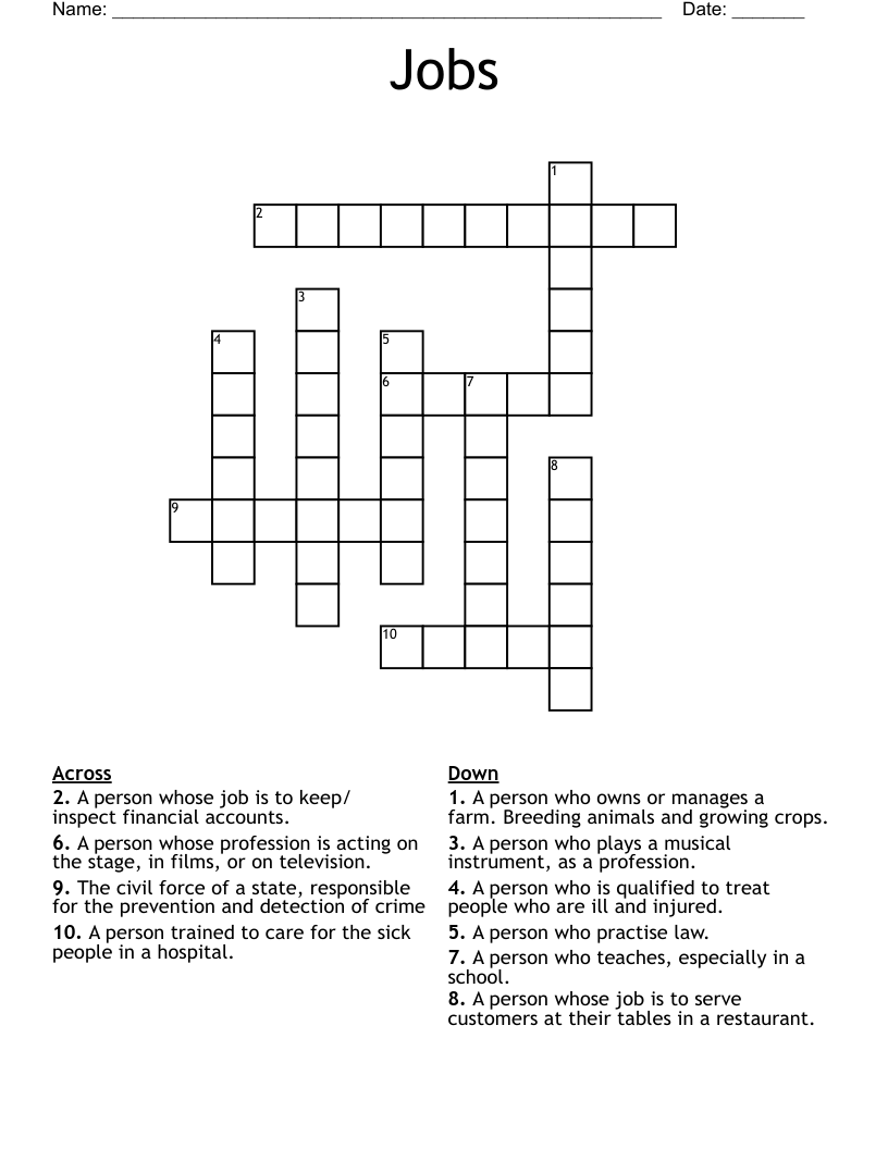 Jobs Crossword