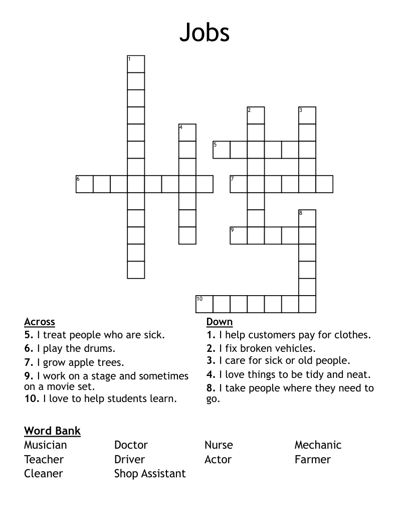 Jobs Crossword