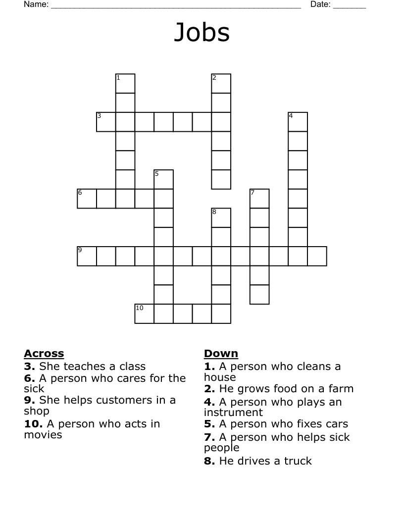 Jobs Crossword