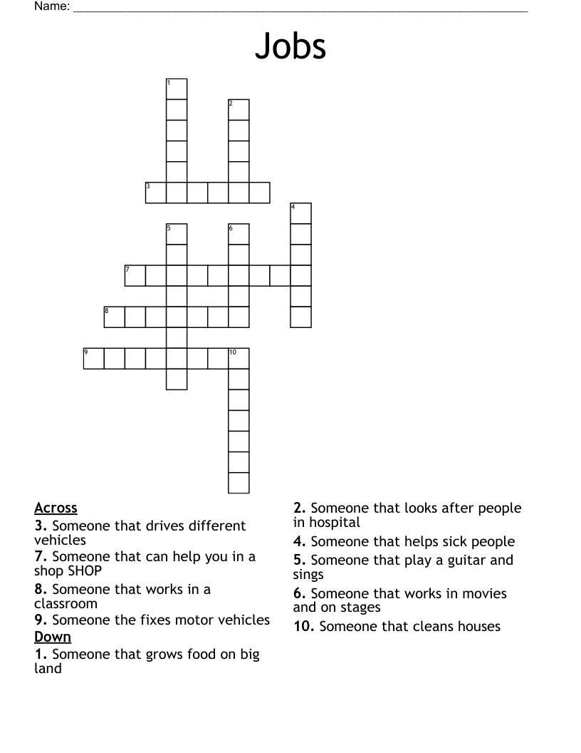 Jobs Crossword