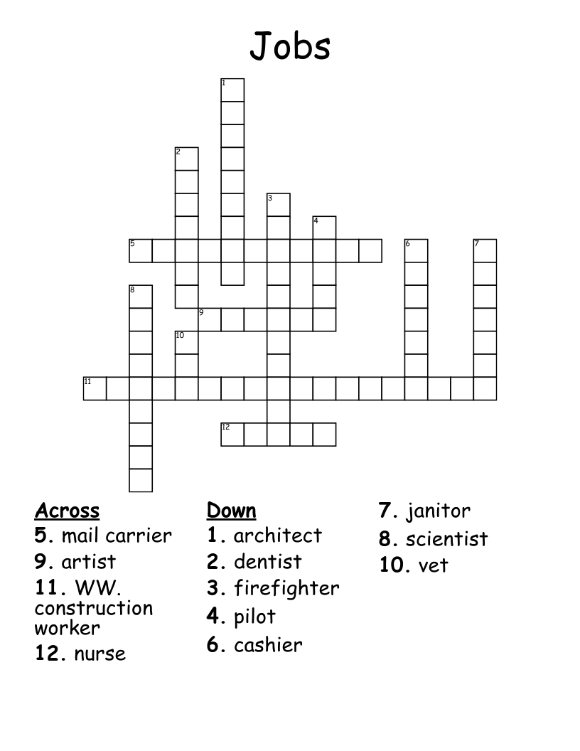 Jobs Crossword