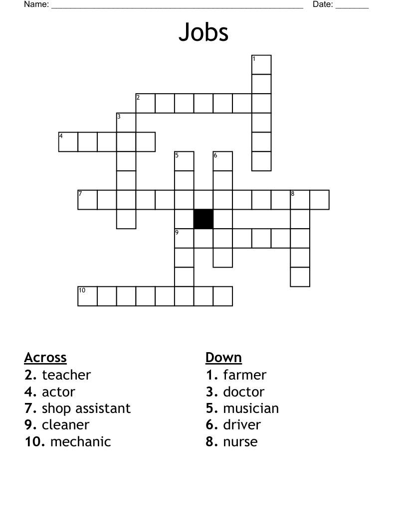 Jobs Crossword