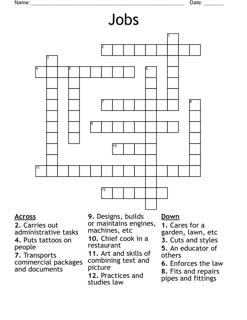 Jobs Crossword