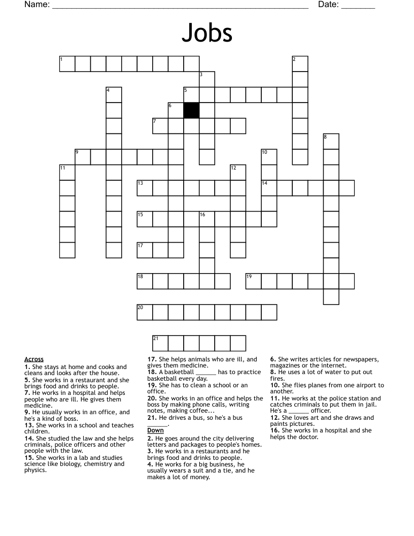 Jobs Crossword