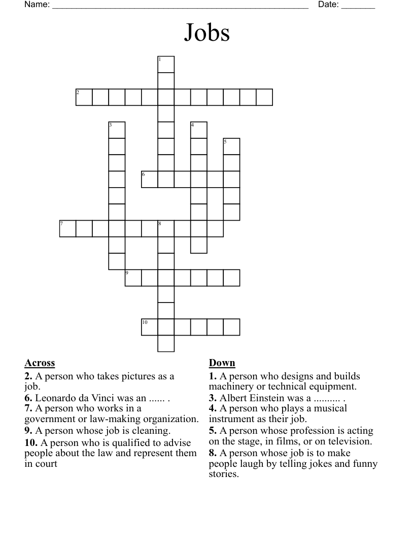 Jobs Crossword