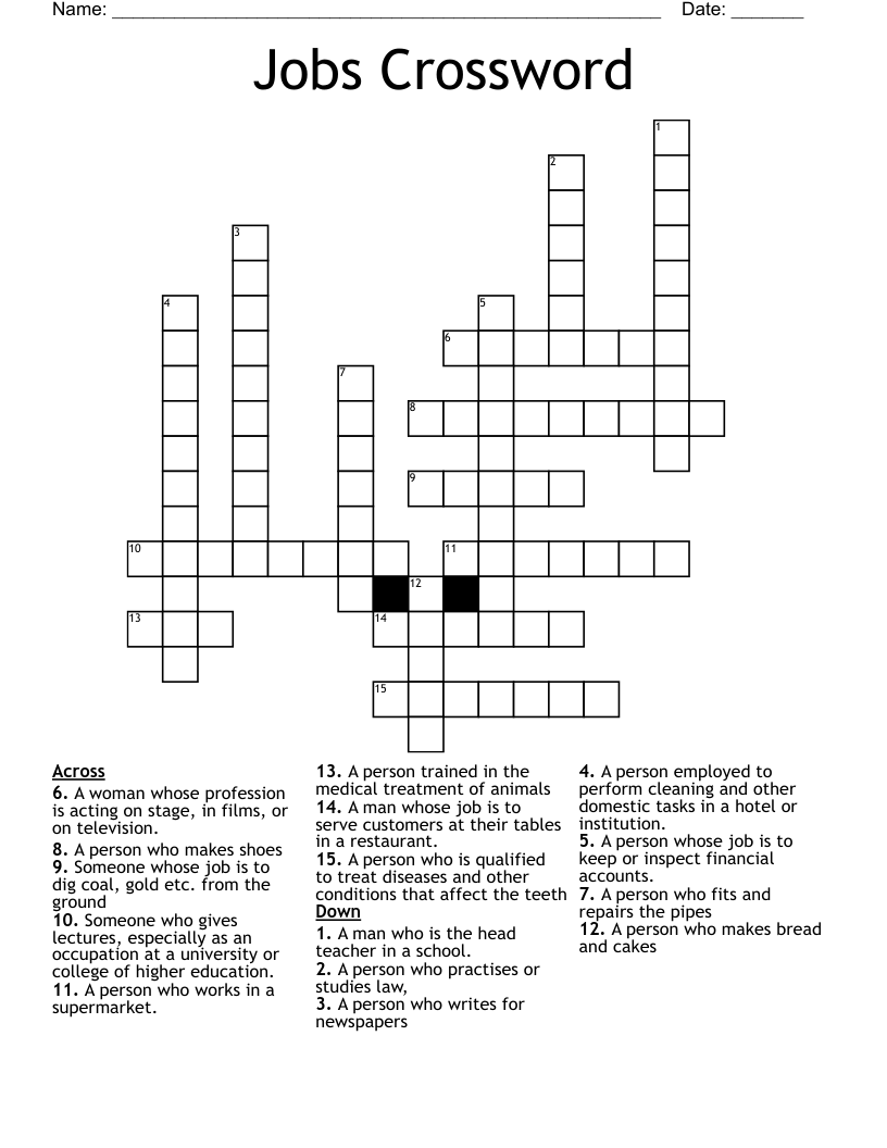 Jobs Crossword