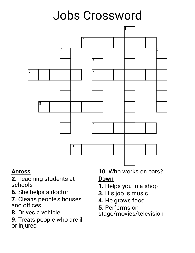 Jobs Crossword