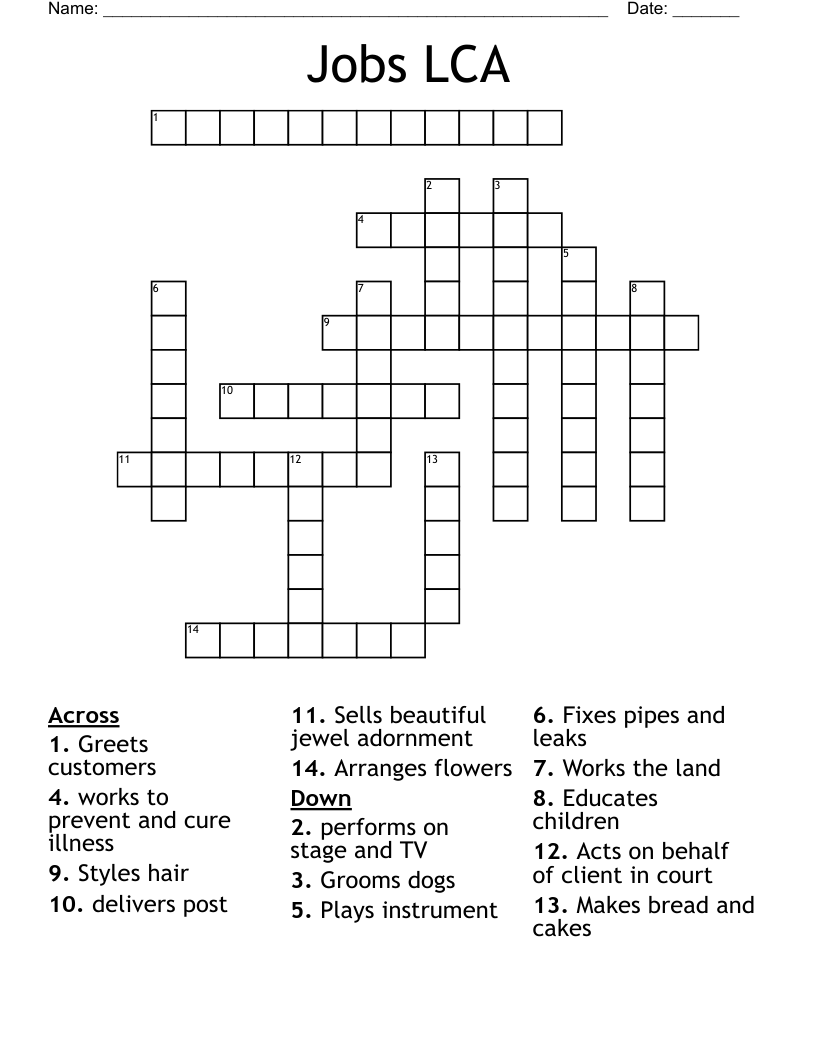 Jobs LCA Crossword